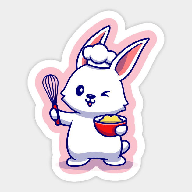 Cute Rabbit Chef Cooking Cartoon Sticker by Catalyst Labs